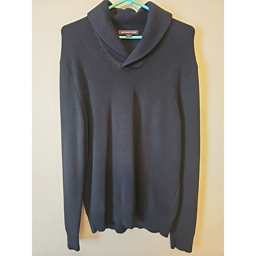 Michael kors‎ Men's Sweater Size Large Crop Collar Black